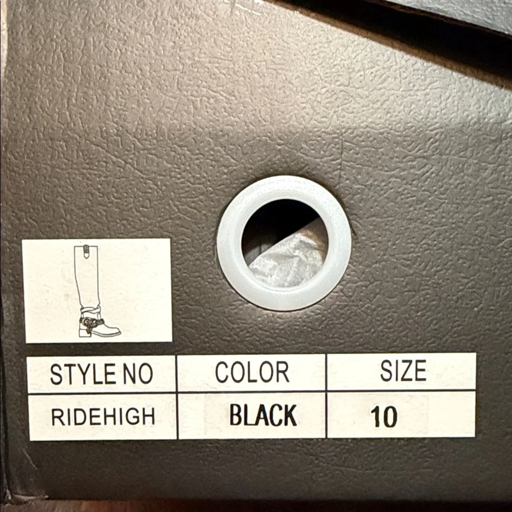 Black Women's braided Buckle Boots - Picture 2 of 7